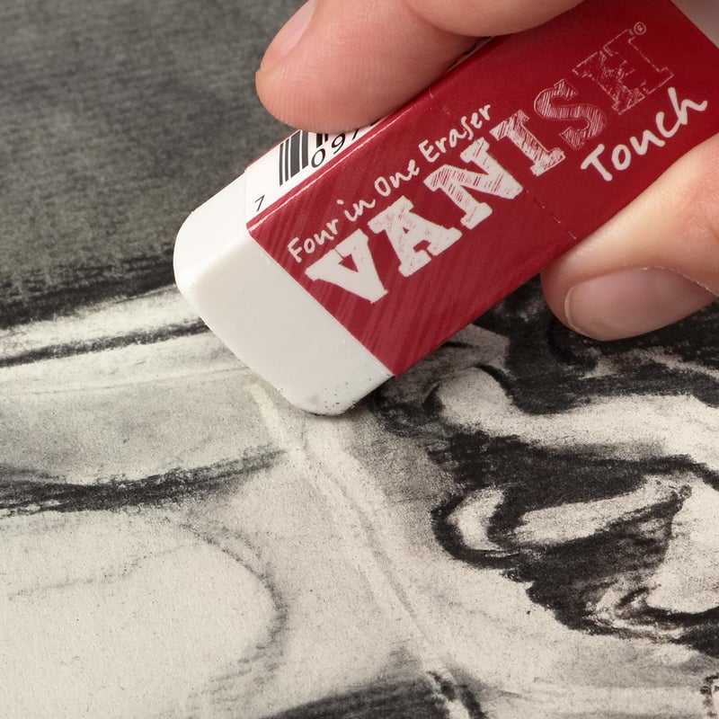 Acurit Vanish Touch Artist Eraser, Latex-Free, 24 Pack - Soft, Flexible Pencil Erasers, Sketching Supplies W/Protective Sleeve - Graphite, Charcoal, Pastel Compatible - Image 5